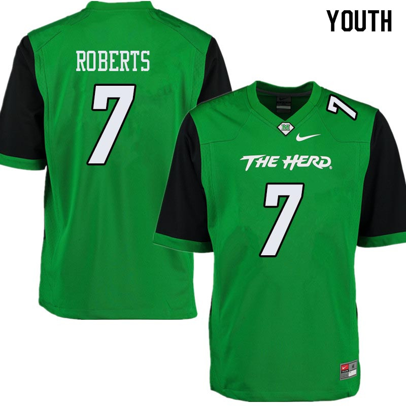 Youth #7 Darryl Roberts Marshall Thundering Herd College Football Jerseys Sale-Green